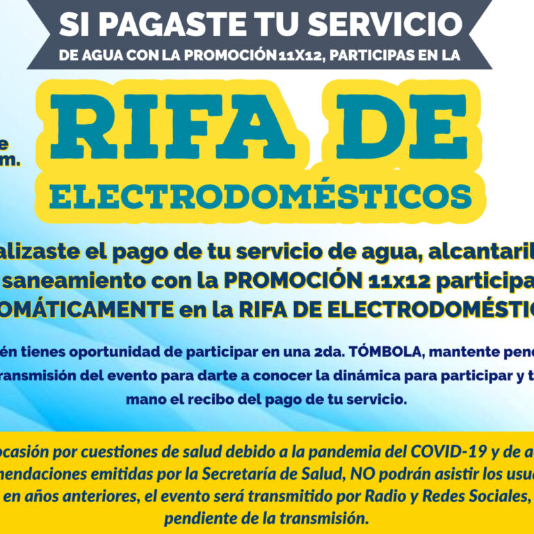 Rifa de electrodomésticos de la promoción 11×12